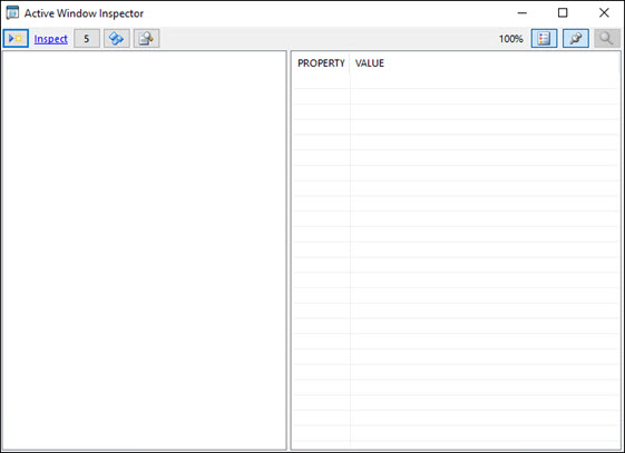 Using the Active Window Inspector in the Certify Utilities Interface Tool