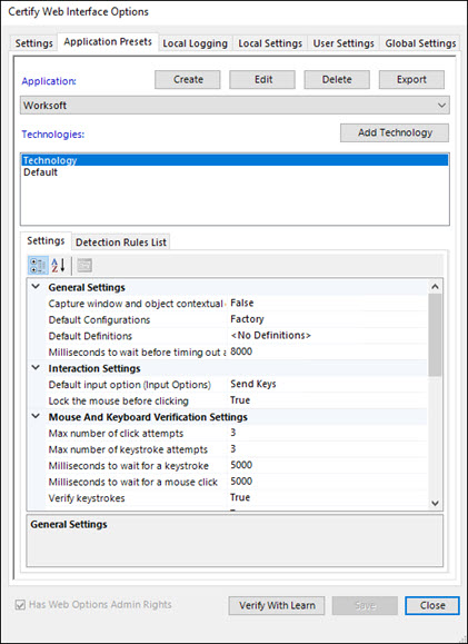 Editing Technologies for Application Presets